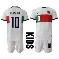 Portugal Bernardo Silva #10 Bortedraktsett Barn VM 2022 Kortermet (+ korte bukser)